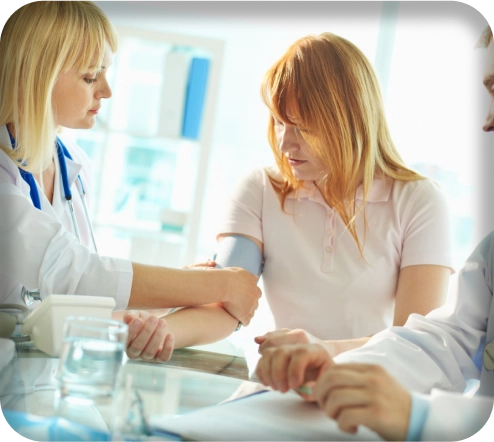 Doctor consulting with patient